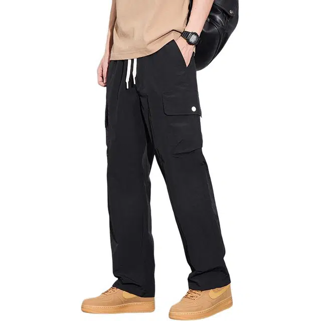 协协乐 美式潮牌男士宽松直筒阔腿春秋季户外百搭休闲运动通勤显高显瘦长裤子工装裤 男款