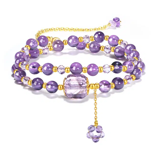 【普陀山官方已过香】 普陀山文创 精致小众设计九紫离火转运珠国潮显白气质能量磁场紫气东来好事花生#好运 紫水晶 手串 男女同款情侣款