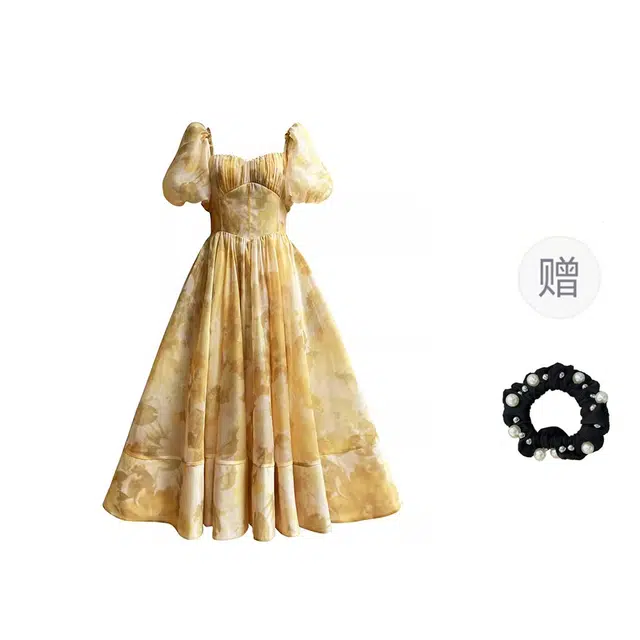 雾闪闪 时尚百搭简约舒适短袖连衣裙 女款