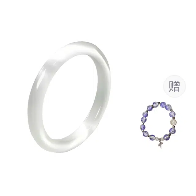 乃瑭 【精选高品质】一步一响 温婉气质清冷感美人必备甄选 显白素圈 猫眼 白月光桃花酿紫罗兰冰底国潮氛围感 琉璃 手镯 女款