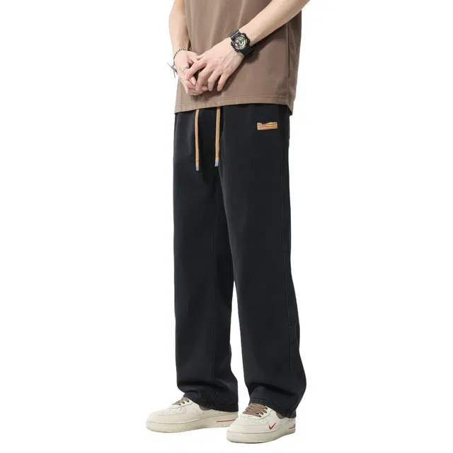 帝狼牛 美式复古学院风宽松直筒百搭透气做旧牛仔裤 男女同款