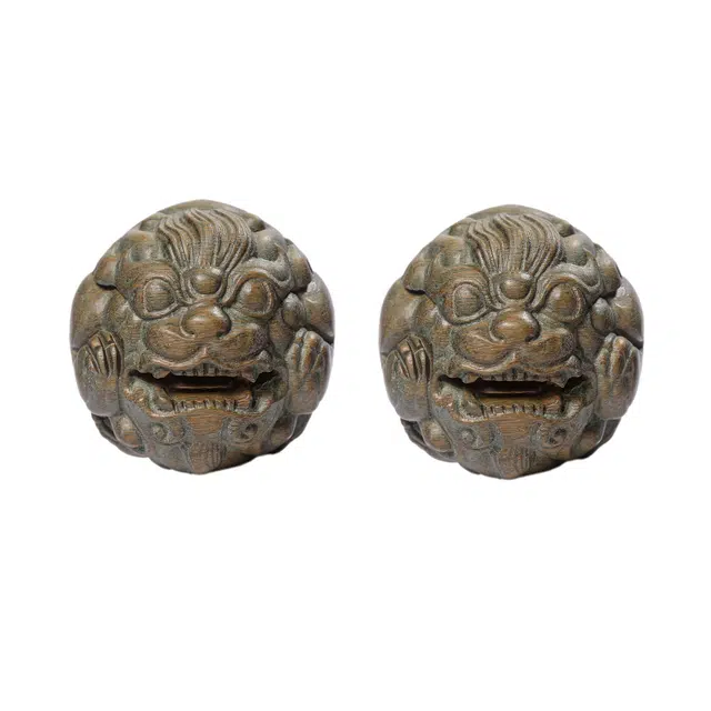 仙友 国潮新中式文玩简约小众轻奢貔貅高级感吉祥如意盘玩挂件平安顺遂手球转运居家车载摆件#好运 绿檀 把件 男女同款情侣款