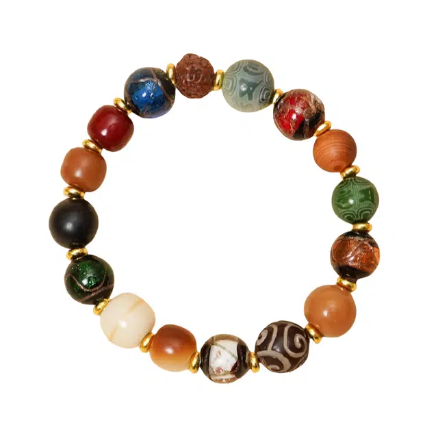 子婳 多宝珠单圈文玩盘玩念珠复古文艺创意简约气质百搭手饰 琉璃 手串 女款