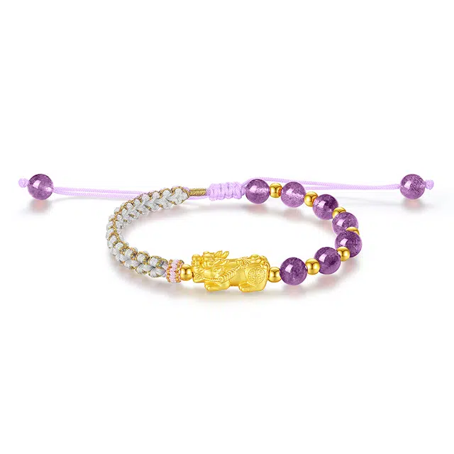 宝罗拉 迎财貔貅财源广进高级感轻奢简约#好运 紫水晶 手链 女款