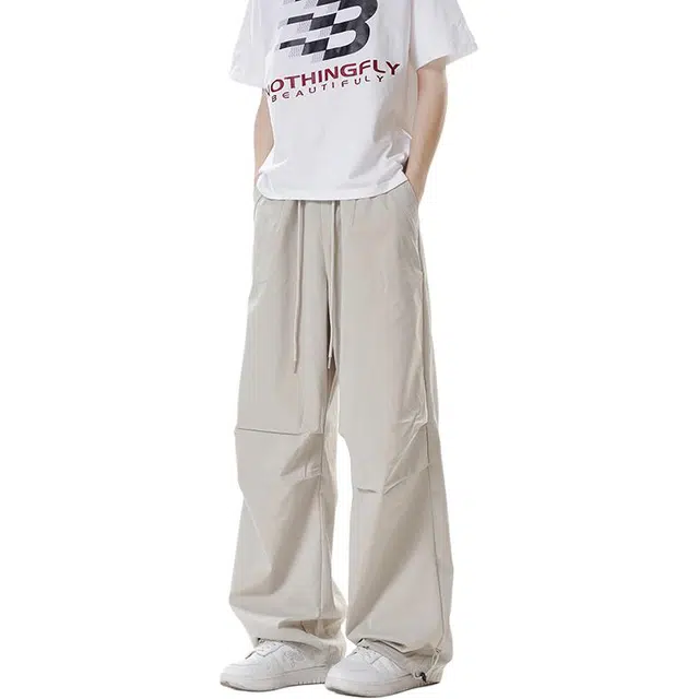 加荣 大口袋薄款透气潮牌日常出行通勤百搭宽松垂感工装裤 男女同款