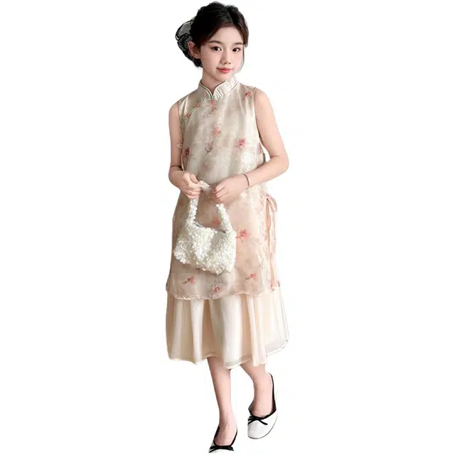 天才小熊旗袍 时尚舒适透气无袖 儿童款