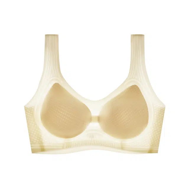 草本初色 凉感冰丝夏季薄款裸感无痕果冻条内衣女 固定杯防走光文胸 女款