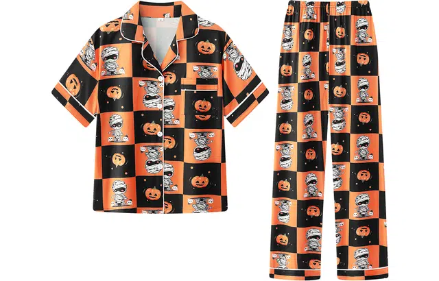 宫蝶 柔软牛奶丝卡通短袖长裤家居服休闲可外穿开衫薄款舒适睡衣套装 女款