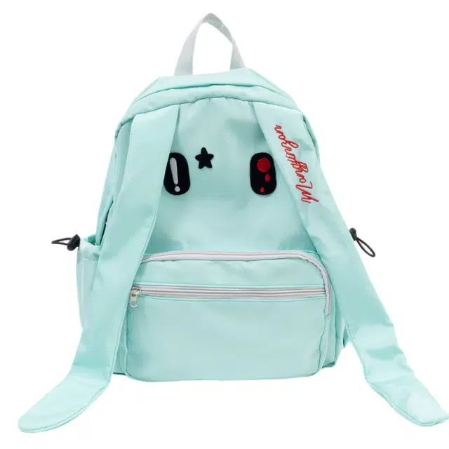 捷朗仕 兔耳朵时尚潮流百搭 尼龙 双肩包 常规 女款 蓝色/黑色