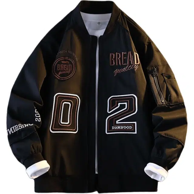 太子龍 美式街头刺绣字母棒球服外套男春秋季潮牌港风高街飞行员夹克 男款