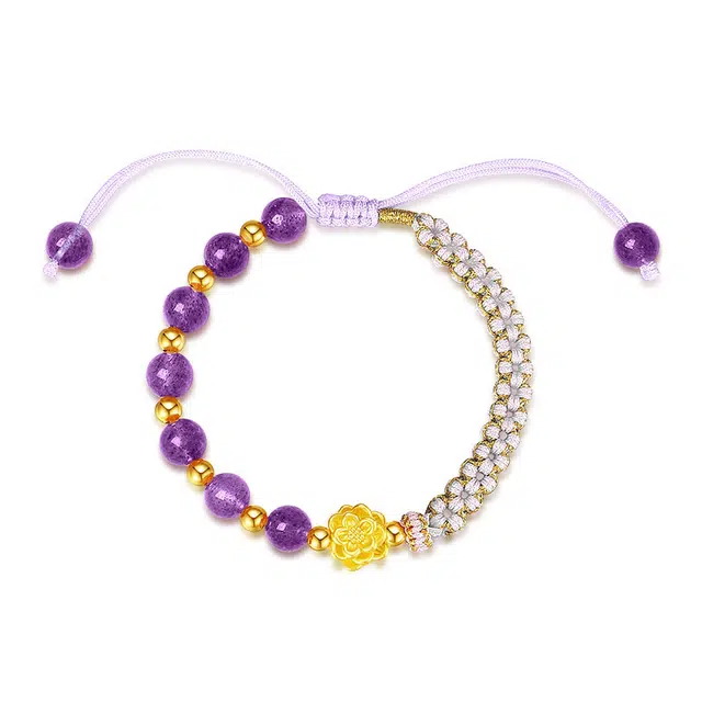 宝罗拉 好运莲莲精致轻奢百搭 紫水晶 手链 女款
