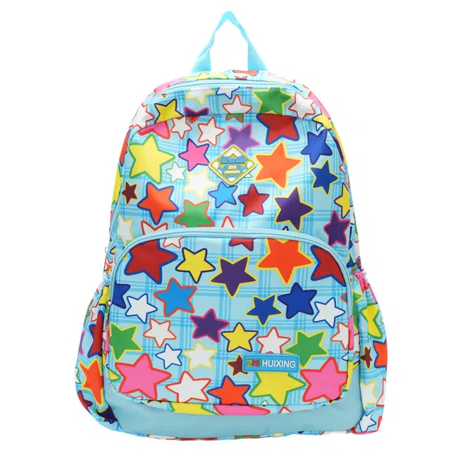 泰格奴 可爱星星森系文艺洋气百搭高颜值精美韩版简约背包初高中生大学生毕业季旅行出游百搭书包 尼龙 双肩包 男女同款情侣款 蓝色/黄色