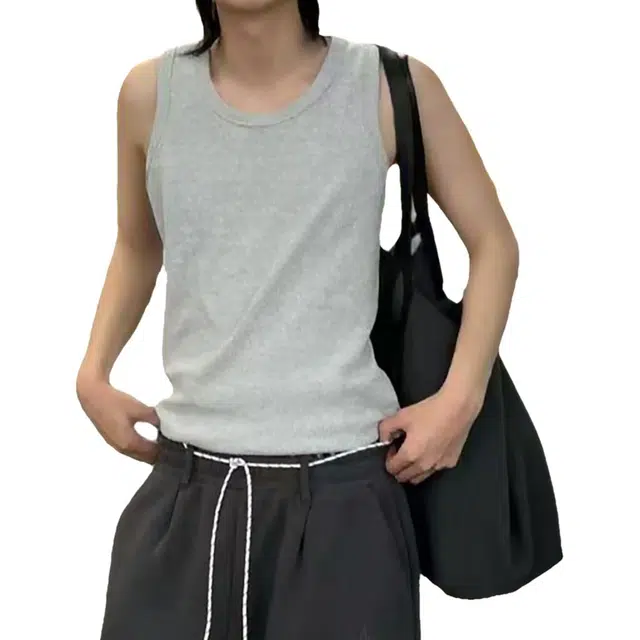 冈哉 美式高街潮牌穿搭潮流户外运动个性百搭基础款健身日常城市通勤透气舒适亲肤休闲无袖上衣背心 男女同款