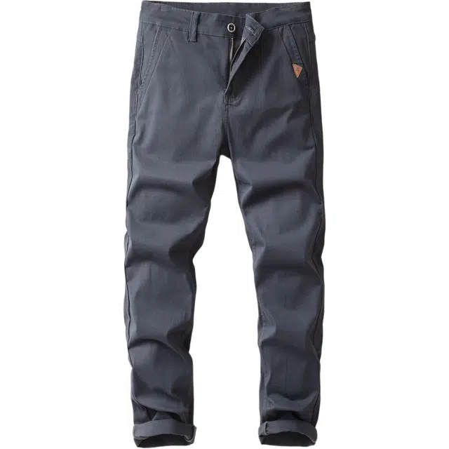 潮人榜 美式潮牌时尚简约百搭通勤日常舒适修身直筒商务男裤子休闲裤 男款