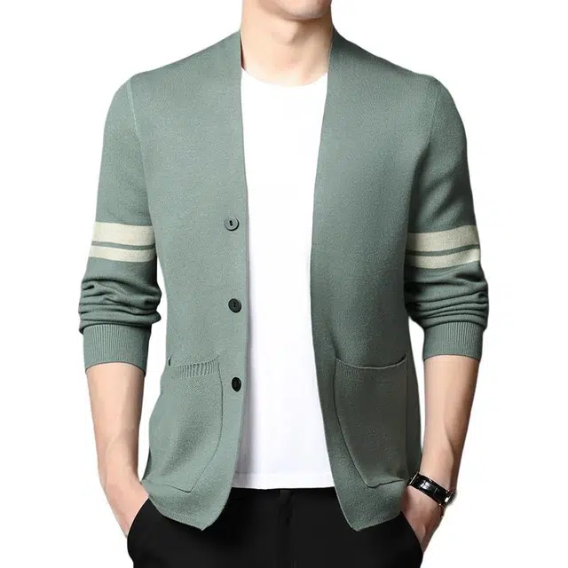 卡丹狄诺 男士秋冬季加厚保暖休闲外套针织衫 男款