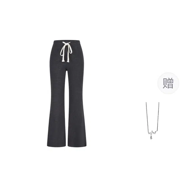 识恩 抽绳阔腿裤薄款垂感拖地裤子休闲裤 女款
