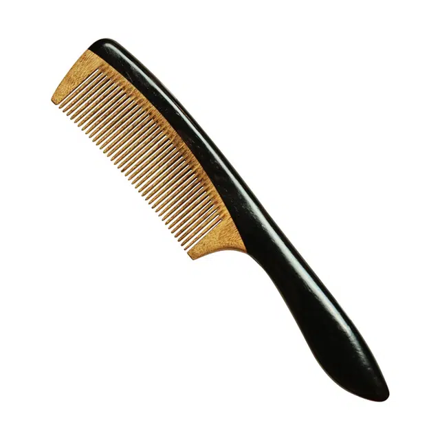 芳缘小傅 招财纳福复古国风高品质高档木质长发专用养发防脱静电家用大号镶金丝楠木加厚梳子 紫光檀 木梳 男女同款情侣款