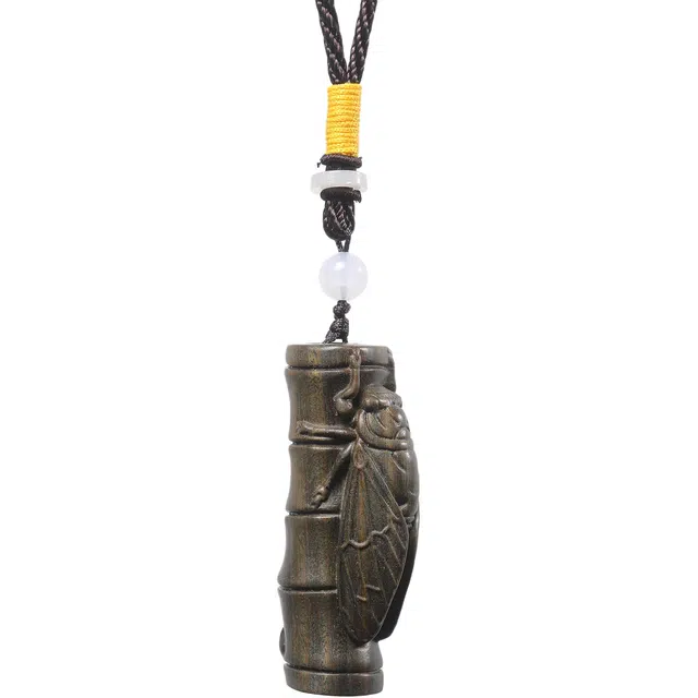 仙友 国潮新中式福䘵文玩简约小众轻奢高级感吉祥如意盘玩平安顺遂转运居家车载摆件#好运 绿檀 木作把件 男女同款情侣款