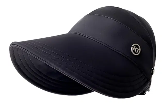 优幽兰 简约高级感大头围遮阳帽子夏季百搭时尚可挂口罩出游防紫外线舒适透气空顶帽可扎马尾太阳帽子小众 聚酯纤维 防晒帽 女款