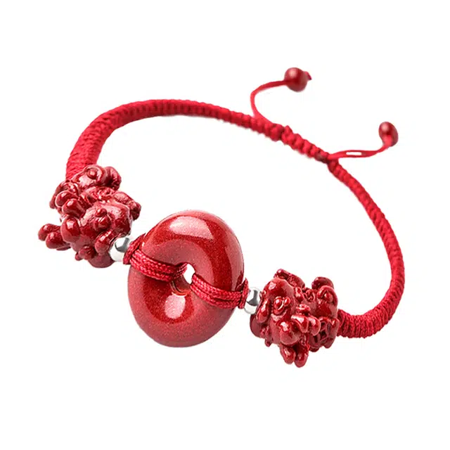 【匠心手作 貔貅吸金】 灵菲 高含量紫金砂平安扣红绳本命年必备佛珠转运珠 #好运平安新中式国风礼盒 朱砂 手绳 男女同款情侣款