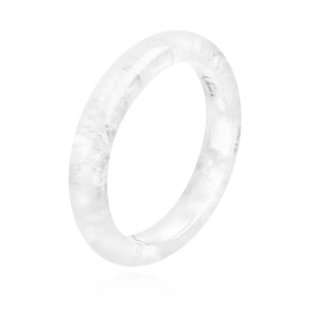 谧月珠宝 新中式国朝通透梦幻纯净能量贵妃镯宫廷风旗袍汉服百搭显白高级感好运天然 白水晶 手镯 男女同款情侣款