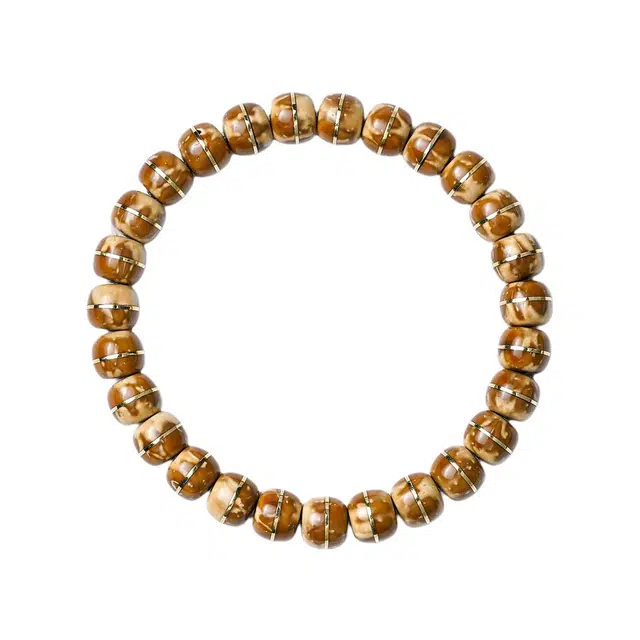 芳缘小傅 本命年有钱花转运珠 文玩手持佛珠招财纳福复古国风熊猫镶嵌纯肉高品质藏式桶珠#好运 紫金鼠 手串 男女同款情侣款