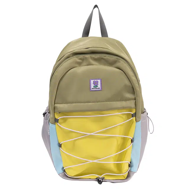 捷朗仕 大容量轻便时尚潮流百搭 尼龙 双肩包 常规 男女同款情侣款 黄色/天蓝色