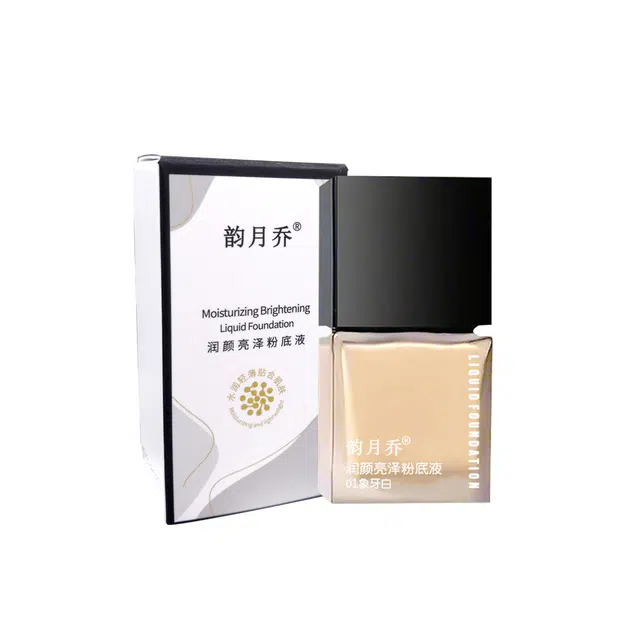 韵月乔 润颜亮泽粉底液 控油自然持久亮泽提亮肤色遮瑕均匀肤色