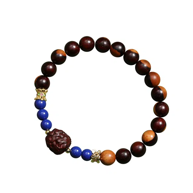 鶄鲤 国潮精雕老料双色貔貅转运单圌文玩#好运 紫檀属 木作手串 男女同款情侣款