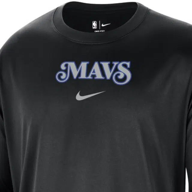 Nike x NBA Dallas Mavericks Crewneck Long Sleeve T-Shirt Black