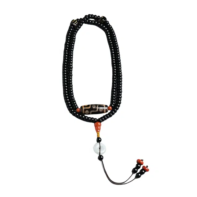 宣华意 九眼天珠藏式真品文玩配饰#好运 椰蒂 手串 男女同款情侣款