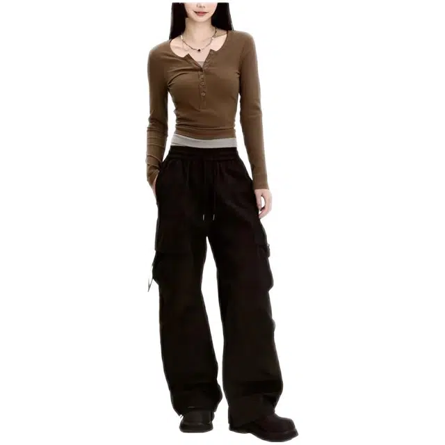 木木兔 潮流时尚美式简约百搭休闲裤 女款