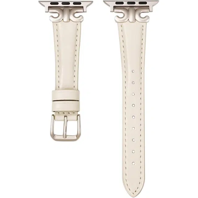 老佳 表带 苹果适用 金属 皮质材质 时尚金属拼皮表带男女通用