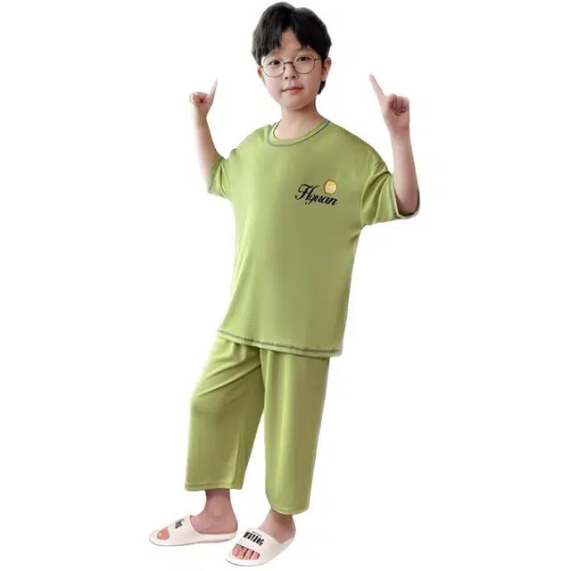 天才小熊家居服套装 男童夏季睡衣大童休闲小孩衣服 小男孩居家外穿 洋气时髦 漂亮 甜美