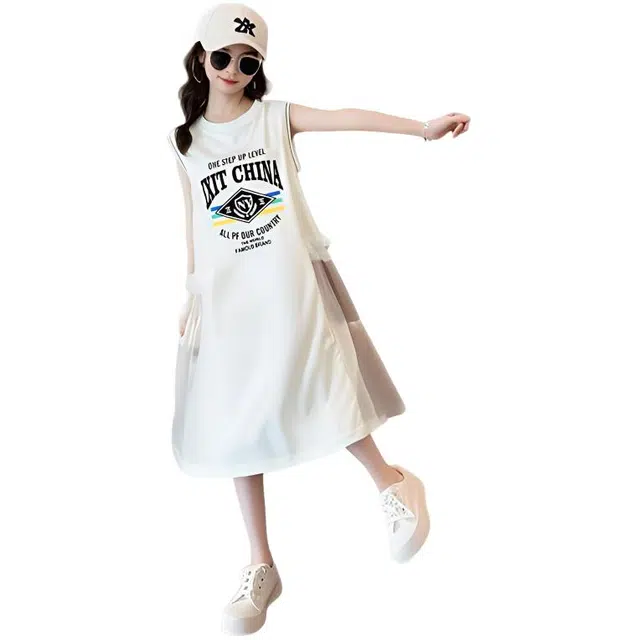 比比我连衣裙 仙气舒适洋气无袖 中小童