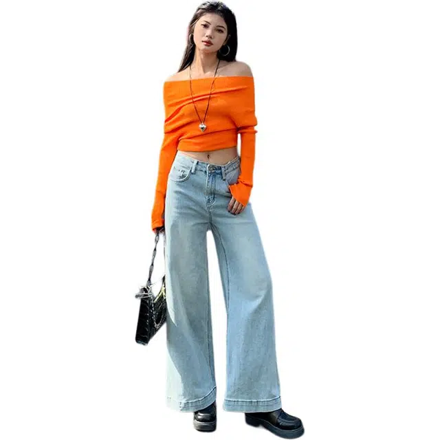 拾籍 时尚休闲简约百搭牛仔裤 女款