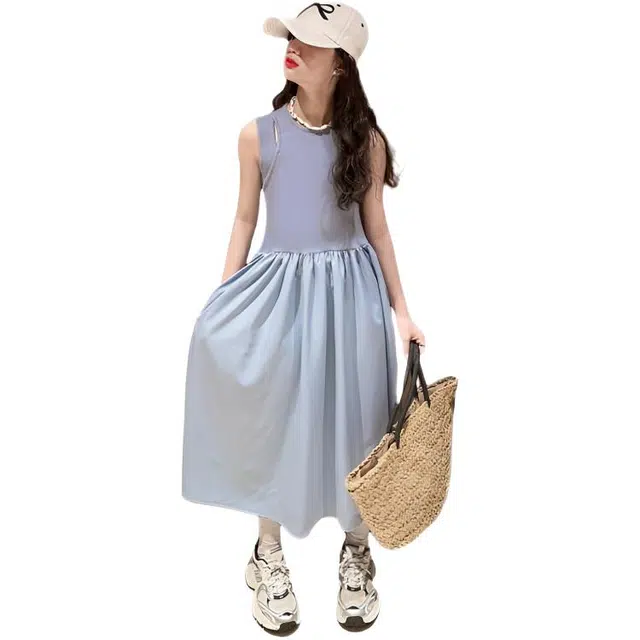 比比我连衣裙 时髦舒适洋气无袖 中小童