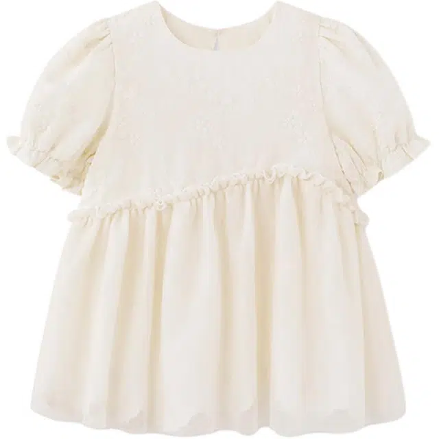 英氏连衣裙 甜美透气可爱泡泡袖 中小童