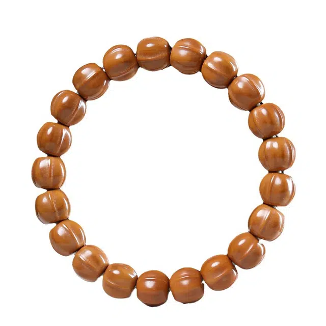 宣华意 雕刻鲨鱼背光珠手捻文玩单圈佛珠盘玩#好运 猴头核桃 手串 男女同款情侣款