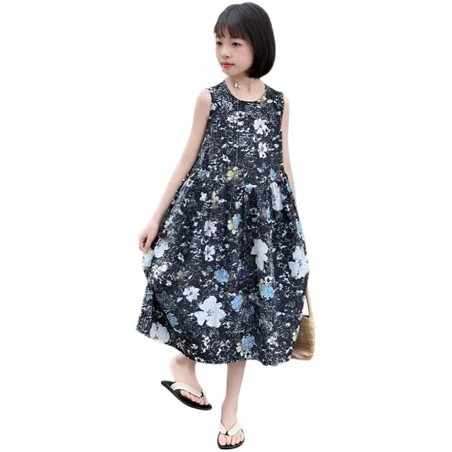 比比我连衣裙 舒适时尚亲肤时髦无袖 中小童