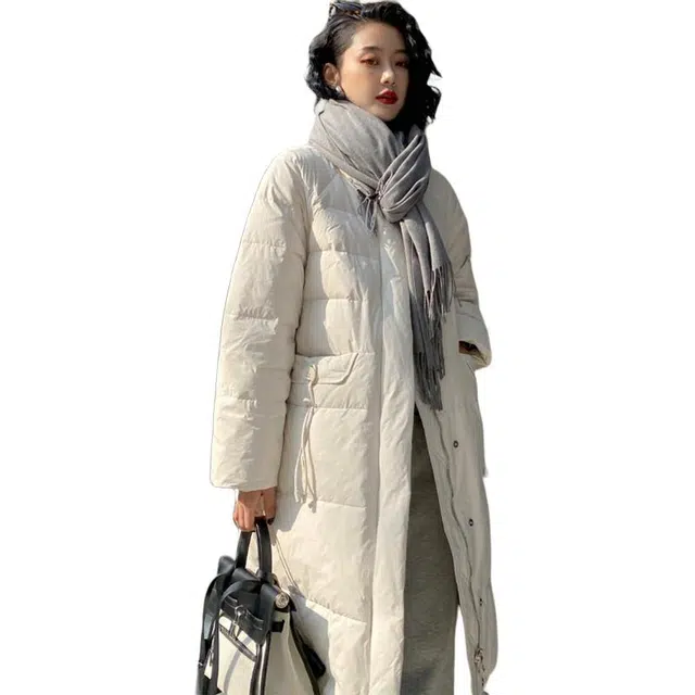 鸭鸭 中长款冬季保暖加厚时尚休闲百搭羽绒服 女款