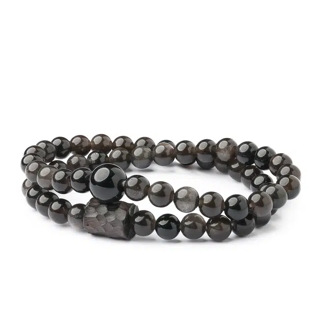 三檀小舍 【转运珠】时来运转国风 招财诸事顺利好运小众轻奢百搭 叠戴天然 黑曜石 手串 男女同款情侣款