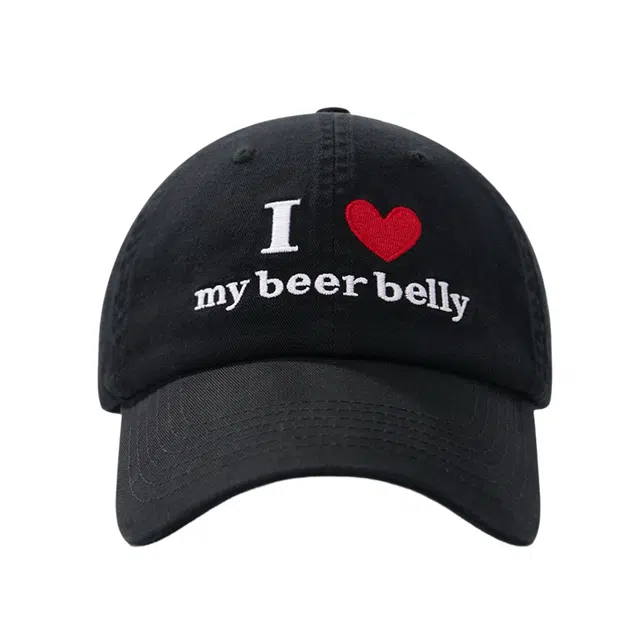 氧气樱桃 迷彩刺绣我爱我的啤酒肚百搭宽檐显脸小 棉 鸭舌帽 男女同款情侣款