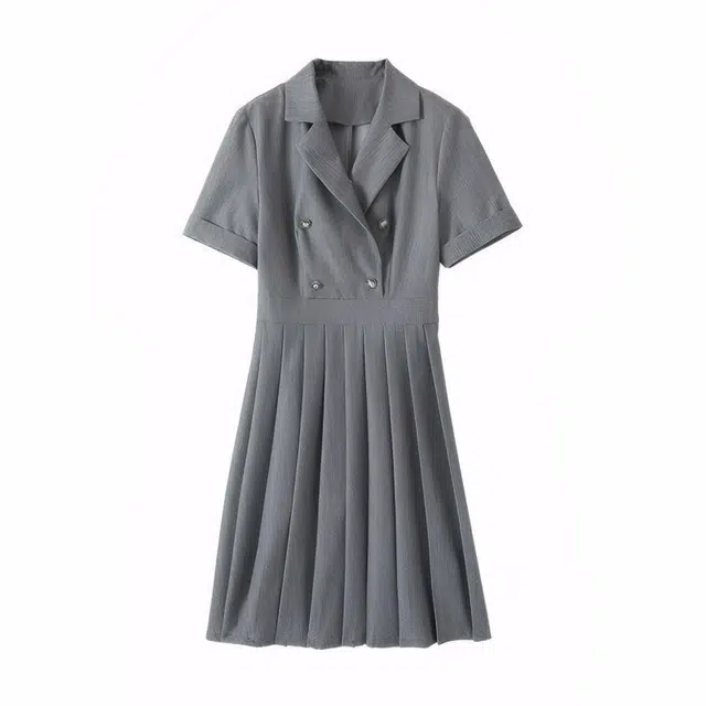 沐晓欣 简约休闲百搭时尚短袖连衣裙 女款