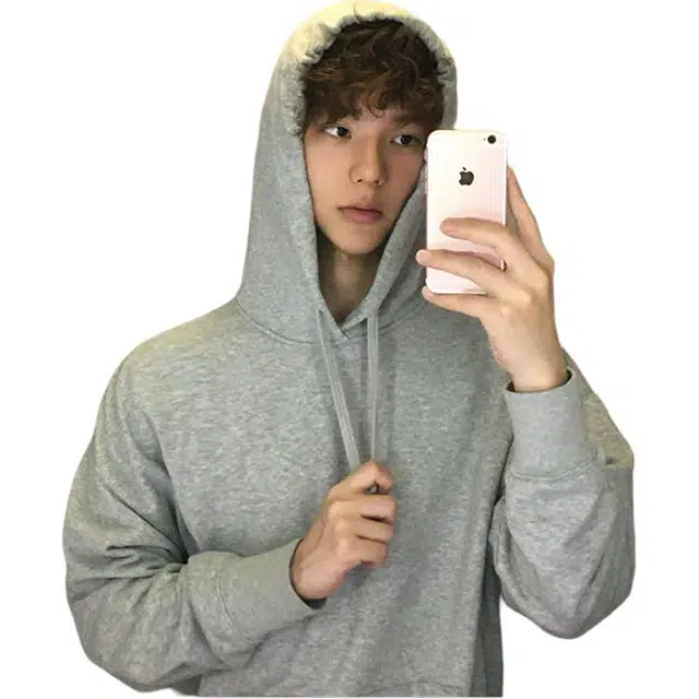 单爵 少年感纯色连帽秋季重磅宽松内搭复古外套长袖卫衣 男女同款