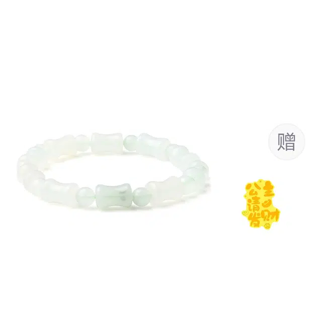 老庙 【节节高升】竹节 新中式国风转运设计经典淡雅大气简约百搭#考试上岸#好运 天山翠 手串 女款