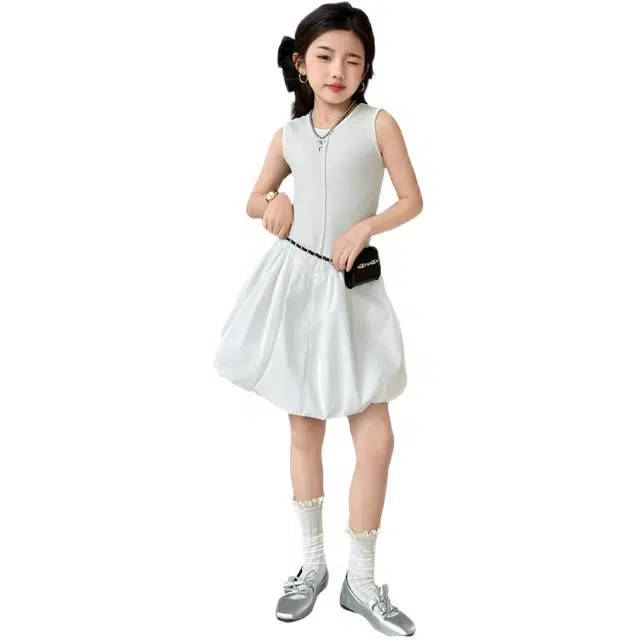 比比我连衣裙 时尚舒适亲肤无袖 中小童