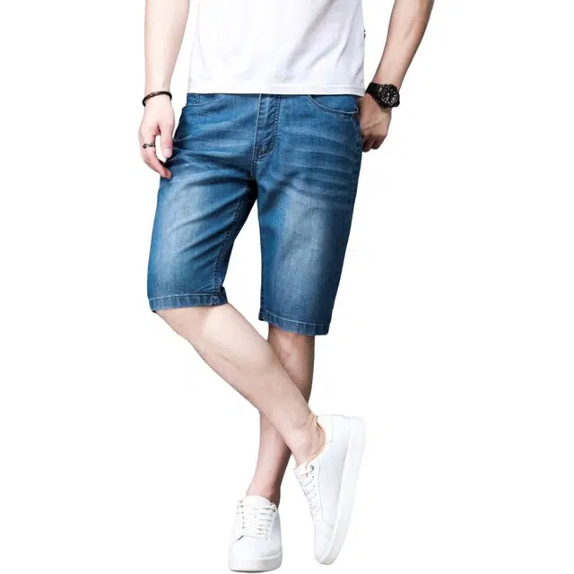 太子龍 夏季商务休闲合身直筒五分裤牛仔短裤 男款