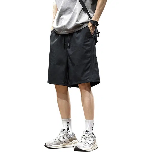 协协乐 夏季薄款凉感透气冰丝速干美式潮牌机能风户外运动百搭五分中裤休闲短裤 男款