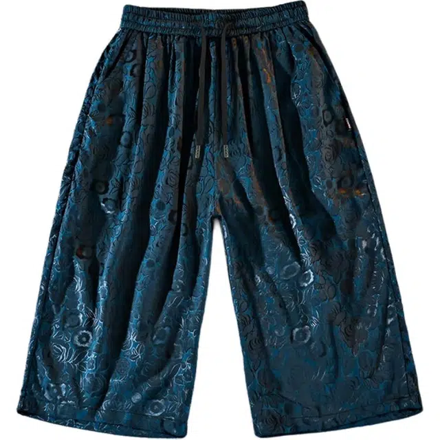 太子龍 高端夏季冰丝薄款运动速干五分裤宽松直筒沙滩大裤衩男休闲短裤 男款